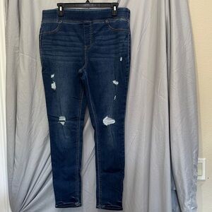 Old Navy Dark Blue Distressed Skinny Jeans